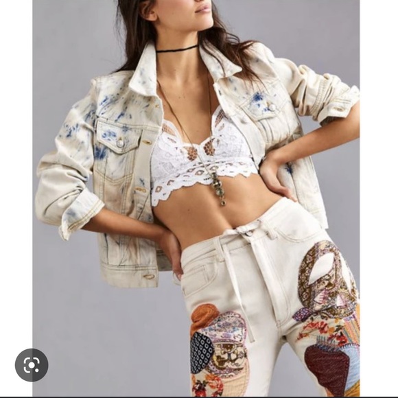 NWT Free People Jones Tie Dye Denim Jacket - Picture 2 of 7